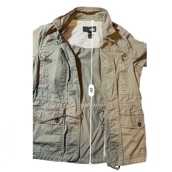 MNG by MANGO Medium Camo Green Drawstring Military Utility Jacket women’s - Picture 12 of 12